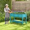 Costway HIPS Raised Garden Bed Poly Wood Elevated Planter Box with Legs, Storage Shelf Blue/Coffee/Black